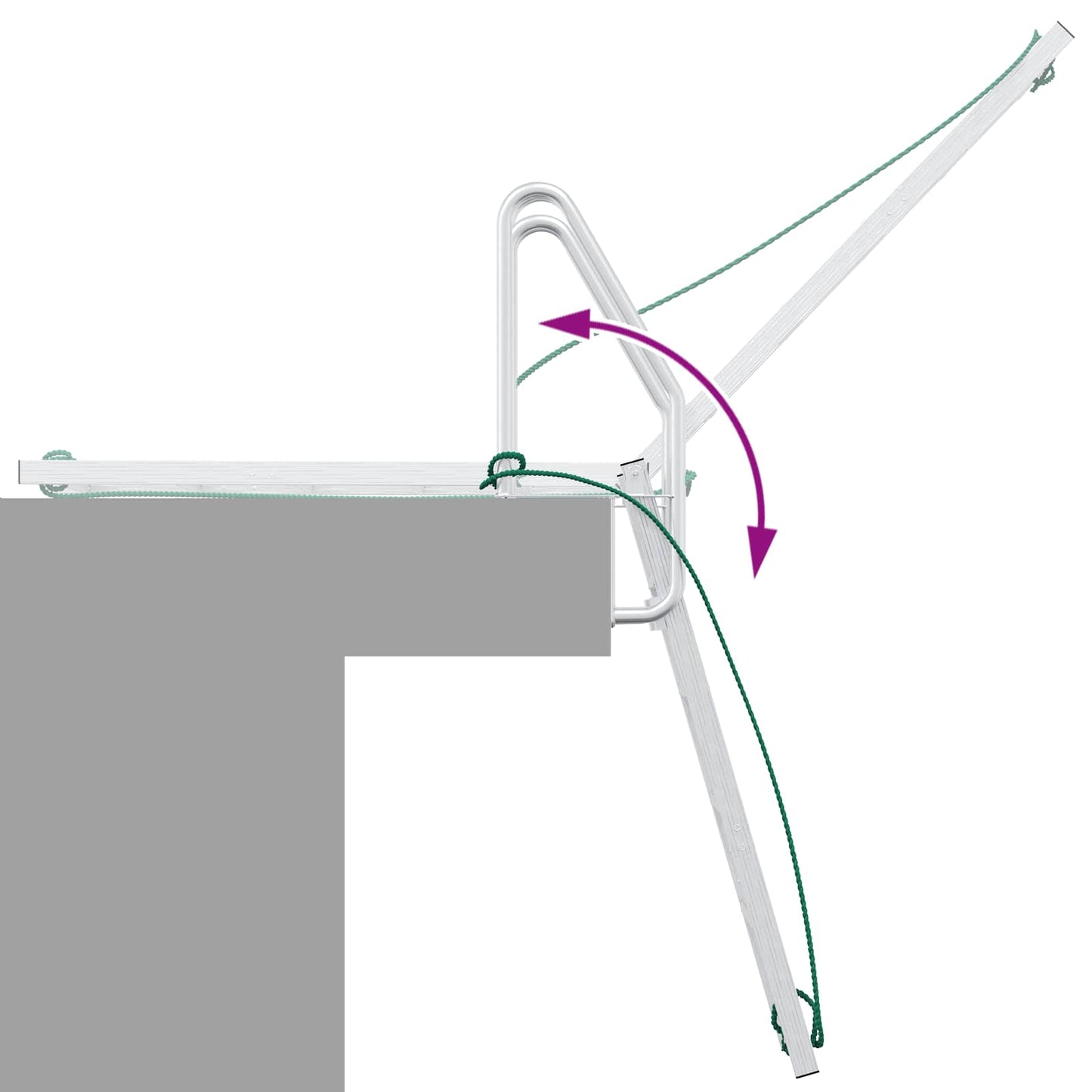 Scala da Dock a 5 Gradini Argento 58 x 77 x 191 cm Alluminio | homemem39