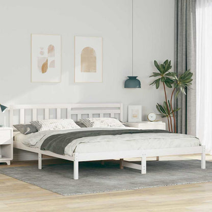 Struttura del letto Bianco 200 x 200 cm Pino massello | homemem39