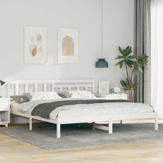 Struttura del letto Bianco 200 x 200 cm Pino massello | homemem39