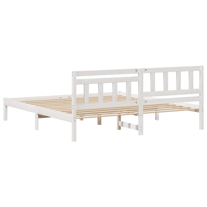Struttura del letto Bianco 200 x 200 cm Pino massello | homemem39