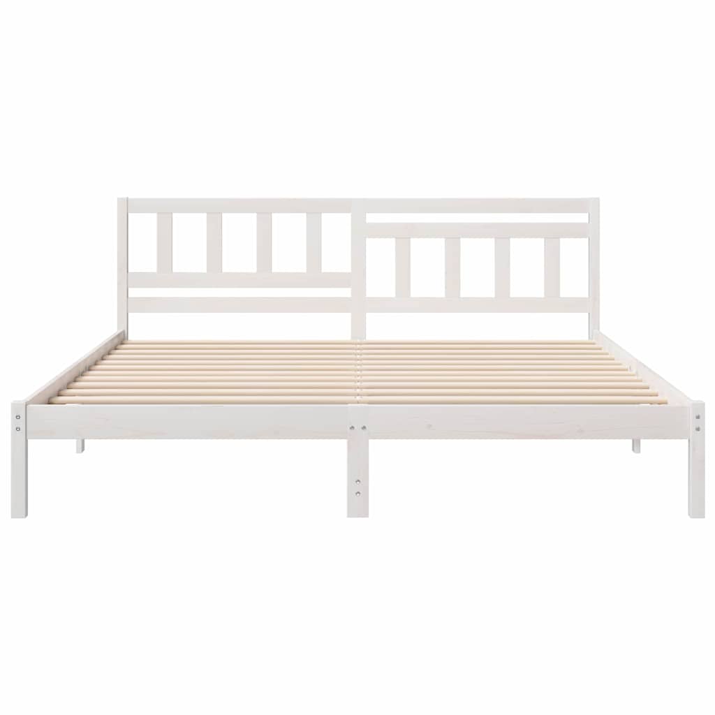 Struttura del letto Bianco 200 x 200 cm Pino massello | homemem39