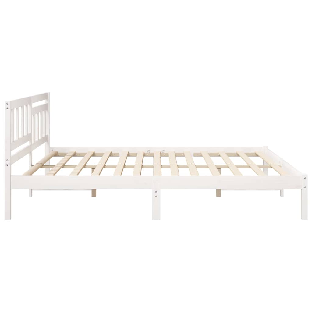 Struttura del letto Bianco 200 x 200 cm Pino massello | homemem39