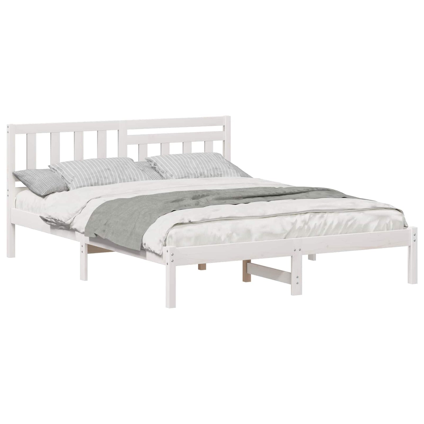 Struttura del letto Bianco 150 x 200 cm Pino massello | homemem39