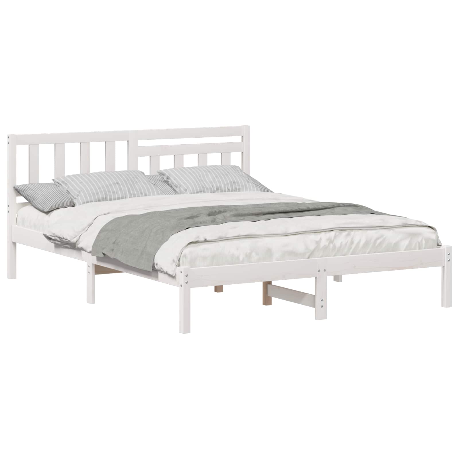 Struttura del letto Bianco 150 x 200 cm Pino massello | homemem39