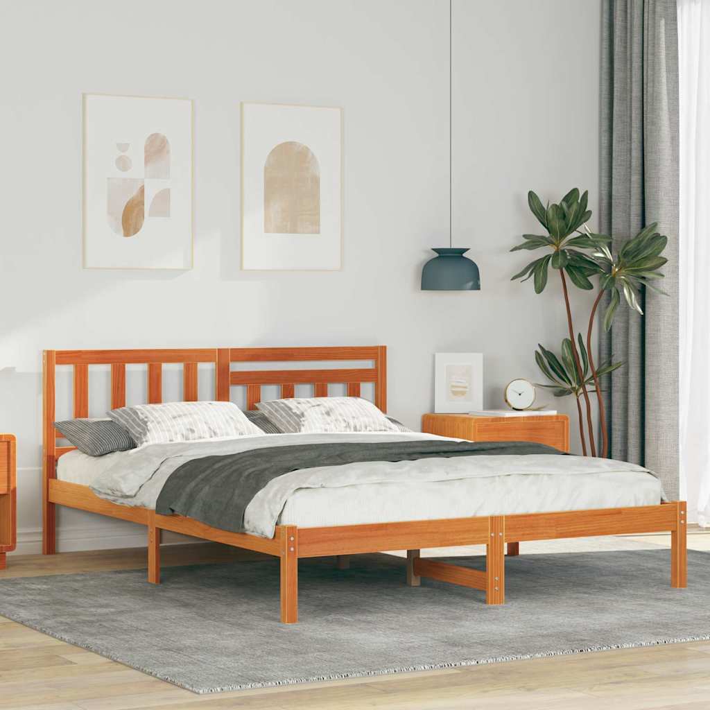 Struttura del letto Marrone cerato 150 x 200 cm Pino massello | homemem39