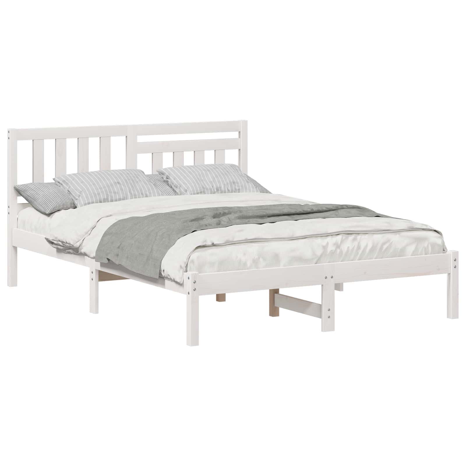 Struttura del letto Bianco 140 x 190 cm Pino massello | homemem39