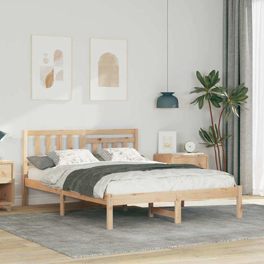 Struttura del letto Marrone 135 x 190 cm Pino massello | homemem39