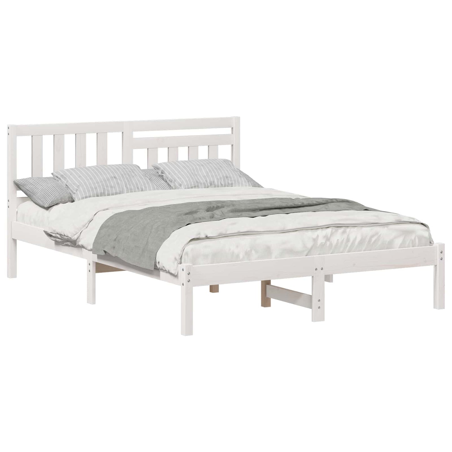 Struttura del letto Bianco 135 x 190 cm Pino massello | homemem39