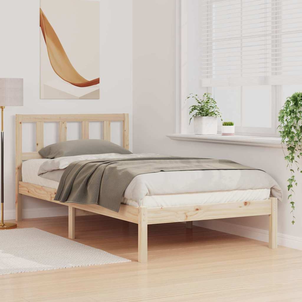 Struttura del letto Marrone 90 x 190 cm Pino massello | homemem39