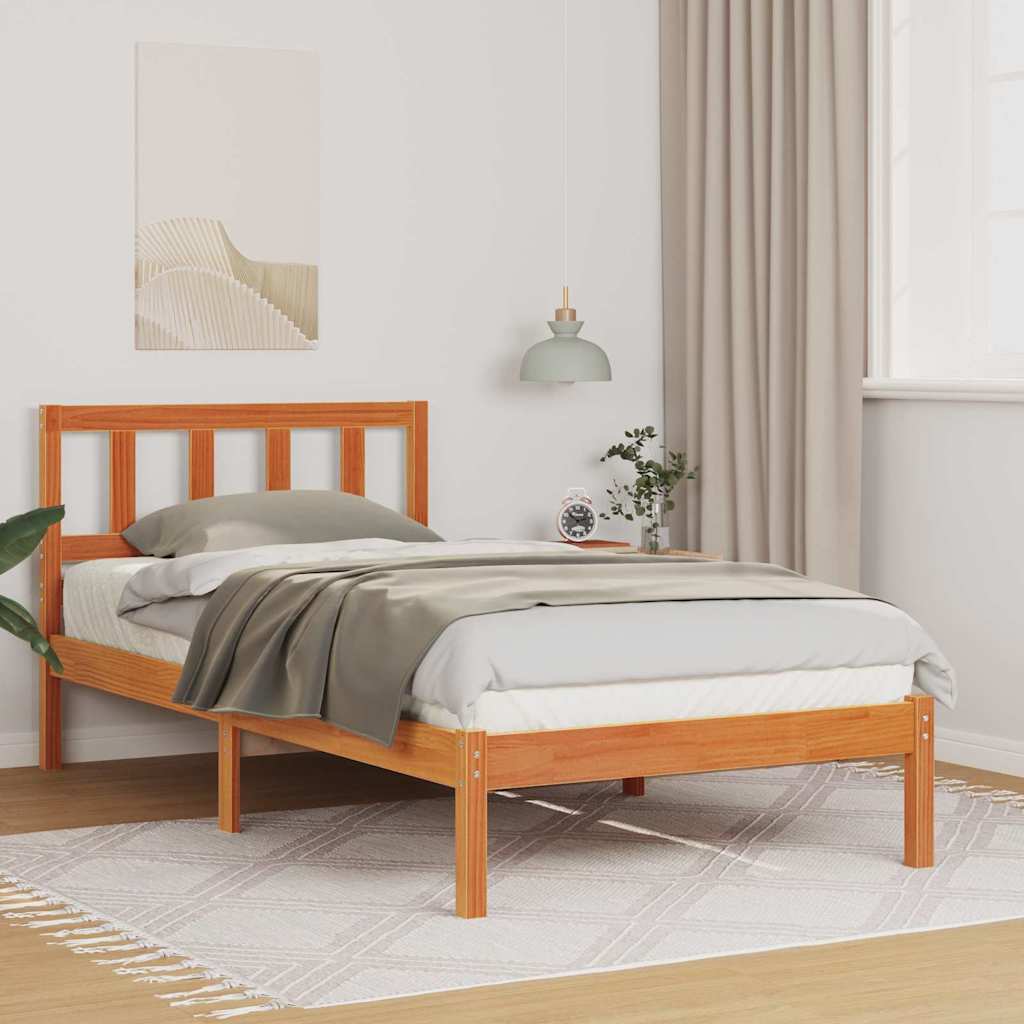Struttura del letto Marrone cerato 90 x 190 cm Pino massello | homemem39