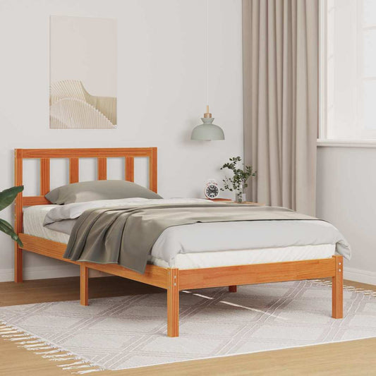 Struttura del letto Marrone cerato 90 x 190 cm Pino massello | homemem39