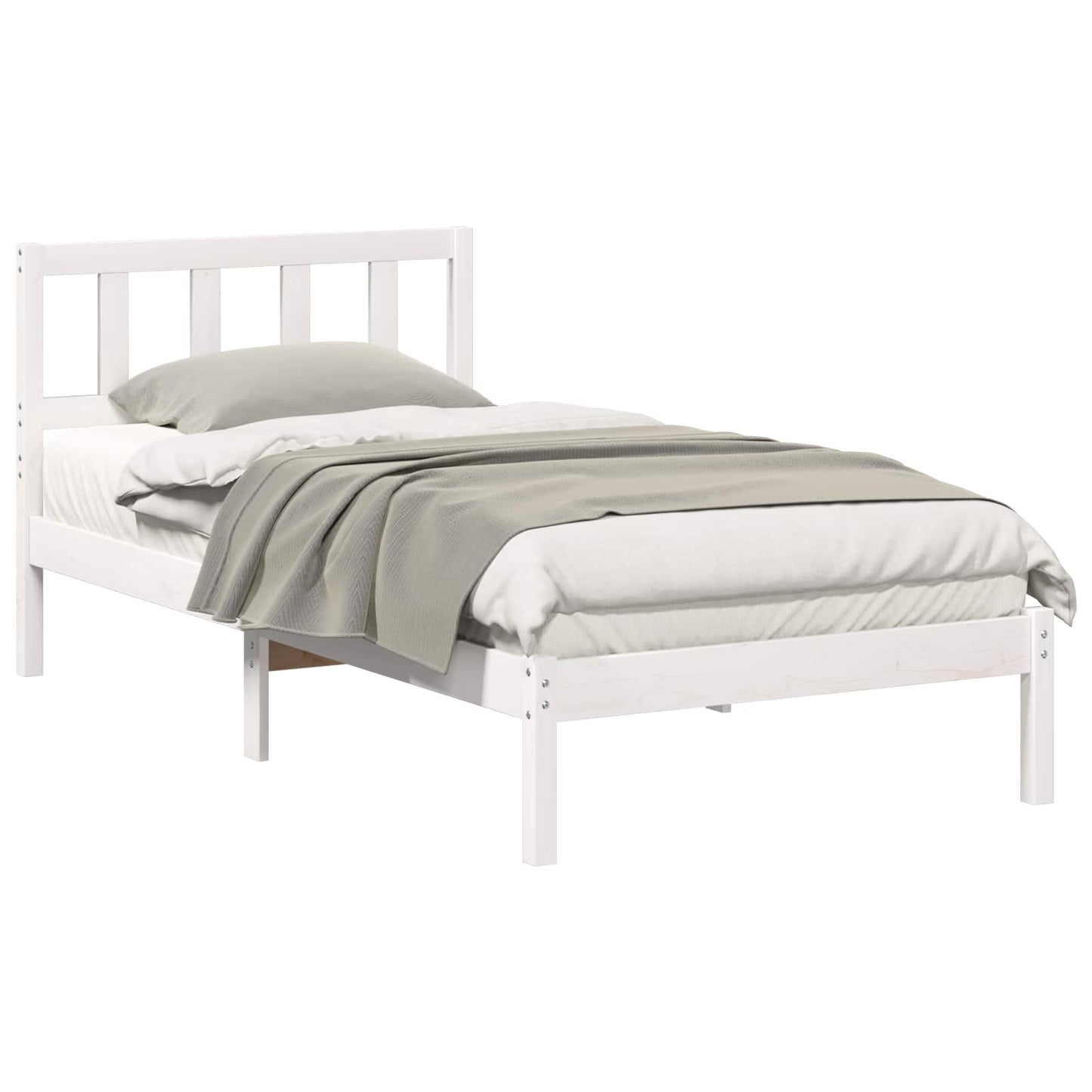 Struttura del letto Bianco 75 x 190 cm Pino massello | homemem39
