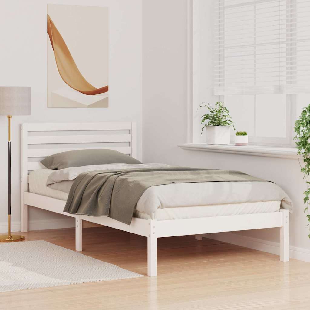 Struttura del letto Bianco 90 x 200 cm Pino massello | homemem39