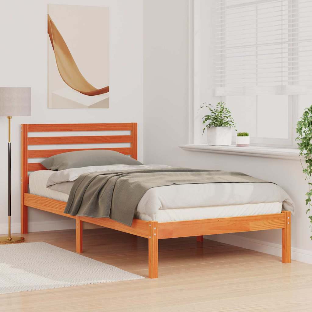 Struttura del letto Marrone cerato 90 x 190 cm Pino massello