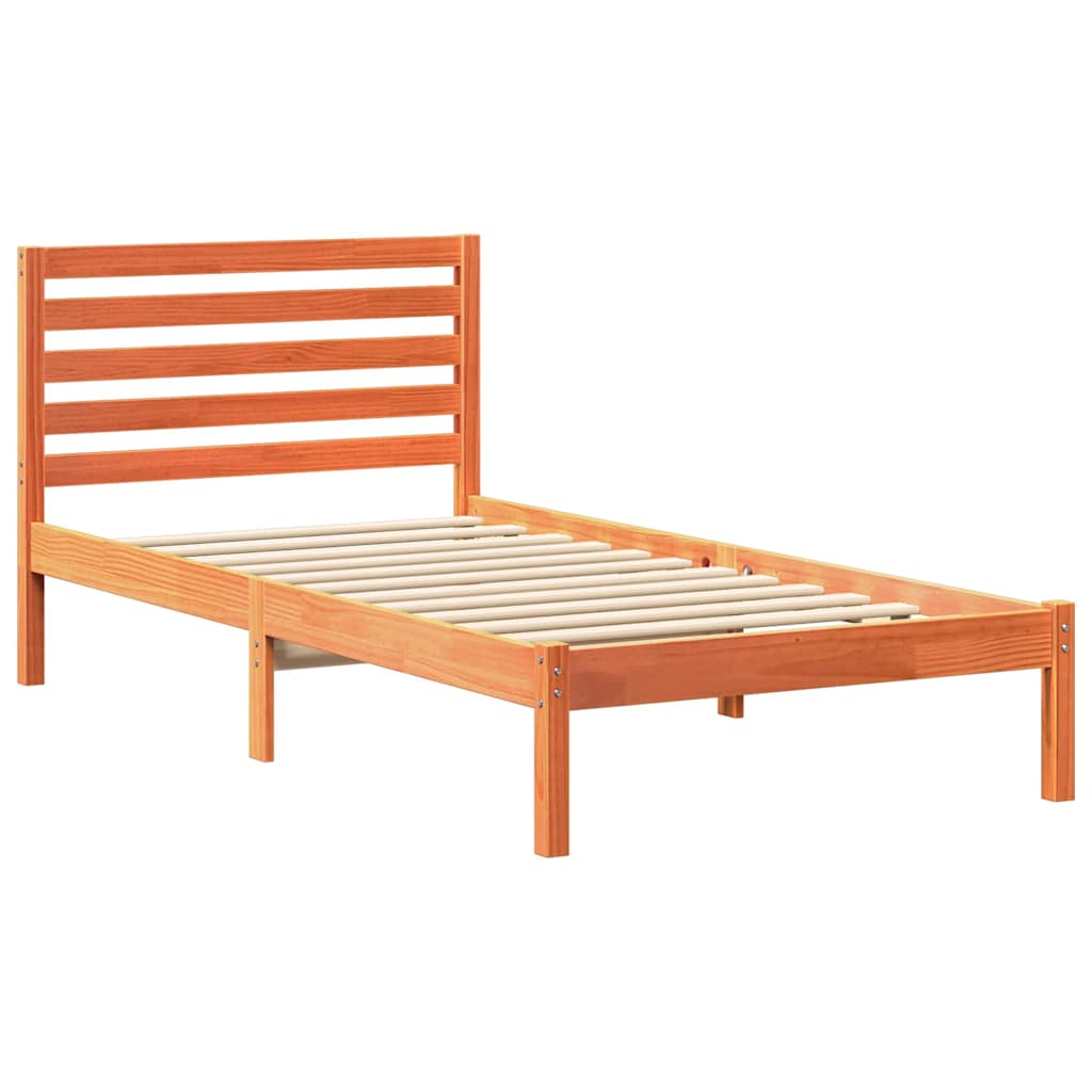 Struttura del letto Marrone cerato 75 x 190 cm Pino massello | homemem39