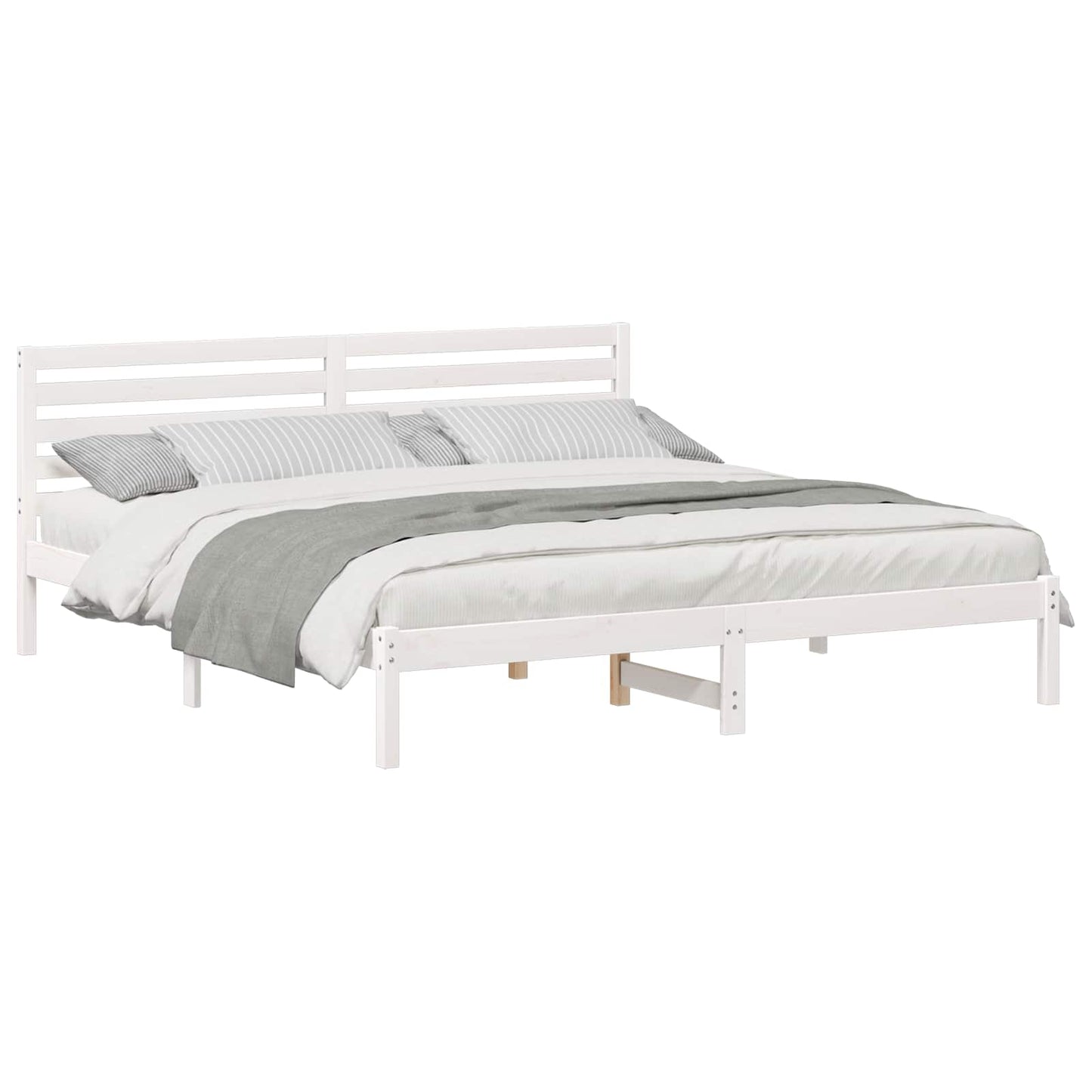 Struttura del letto Bianco 200 x 200 cm Pino massello | homemem39