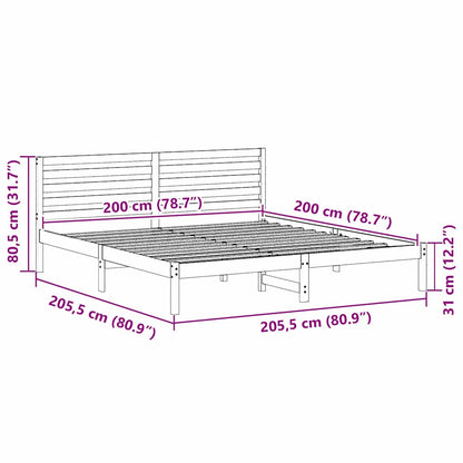 Struttura del letto Bianco 200 x 200 cm Pino massello | homemem39