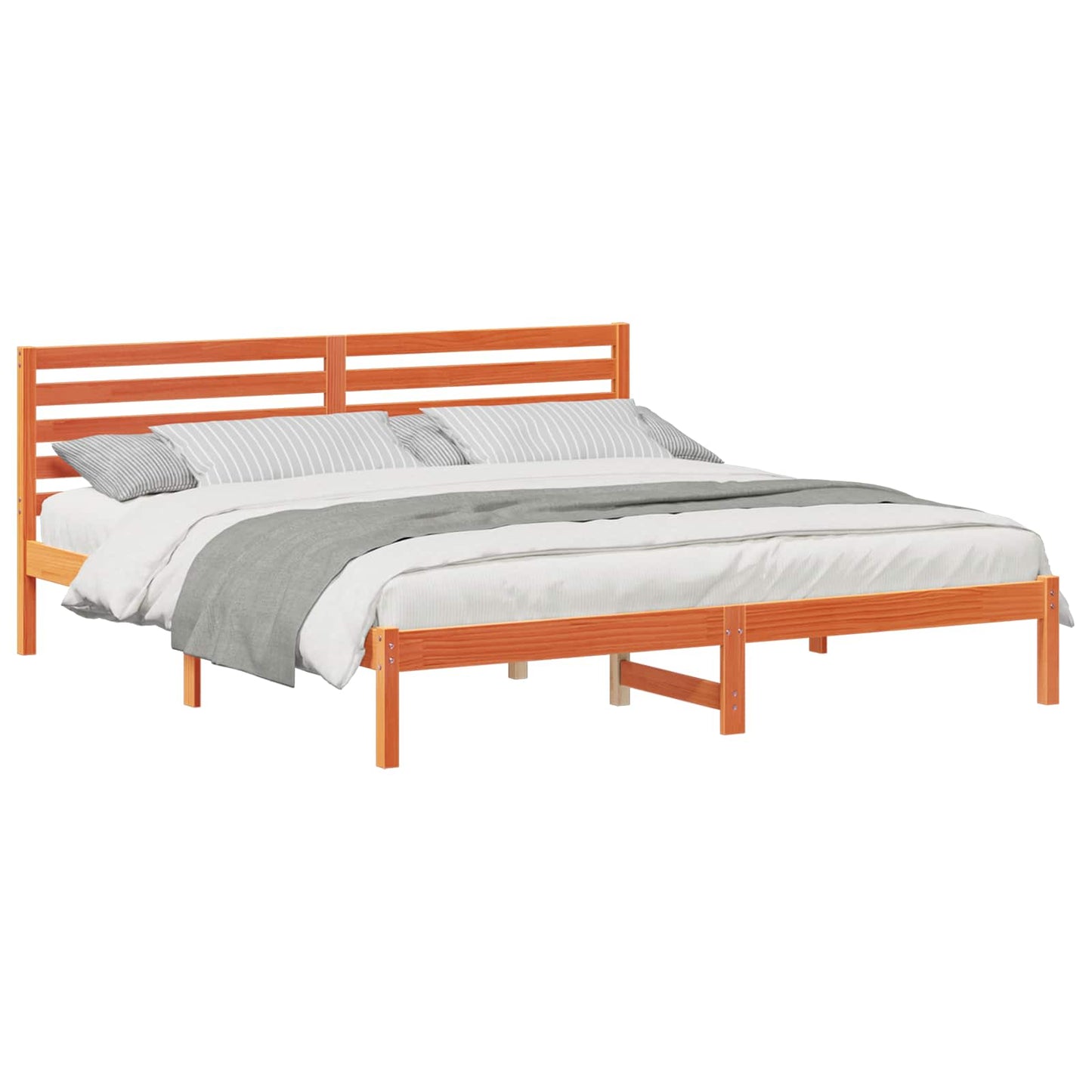 Struttura del letto Marrone cerato 200 x 200 cm Pino massello | homemem39