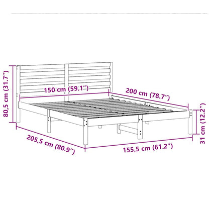 Struttura del letto Marrone cerato 150 x 200 cm Pino massello | homemem39