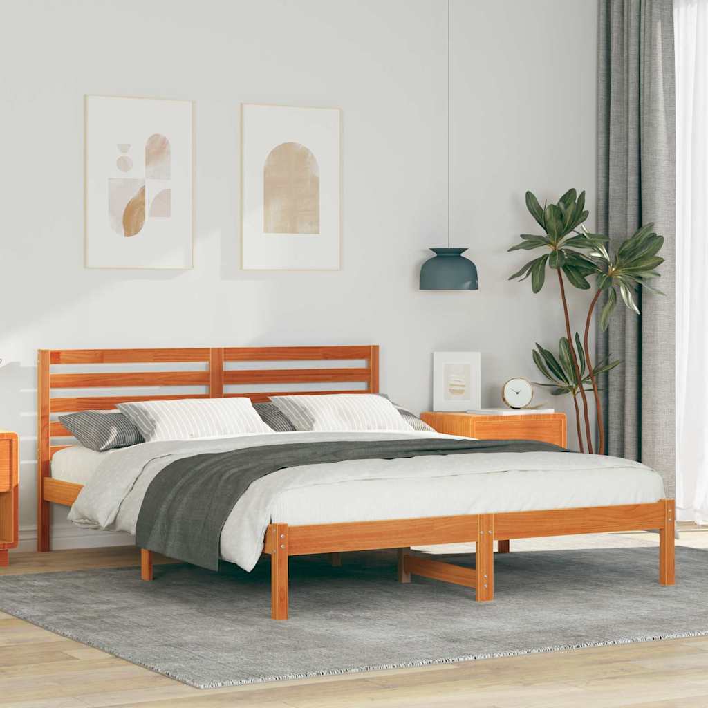 Struttura del letto Marrone cerato 140 x 200 cm Pino massello | homemem39