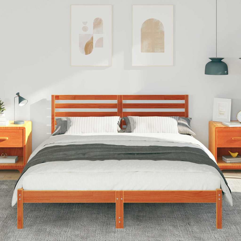 Struttura del letto Marrone cerato 140 x 200 cm Pino massello | homemem39