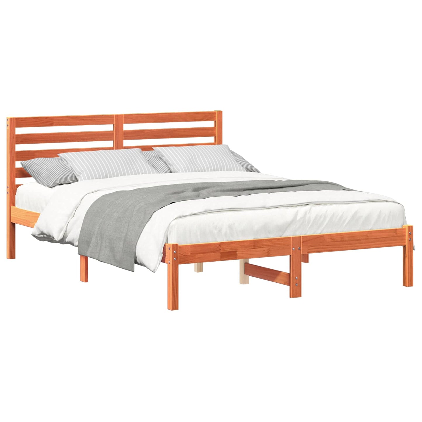 Struttura del letto Marrone cerato 140 x 190 cm Pino massello | homemem39