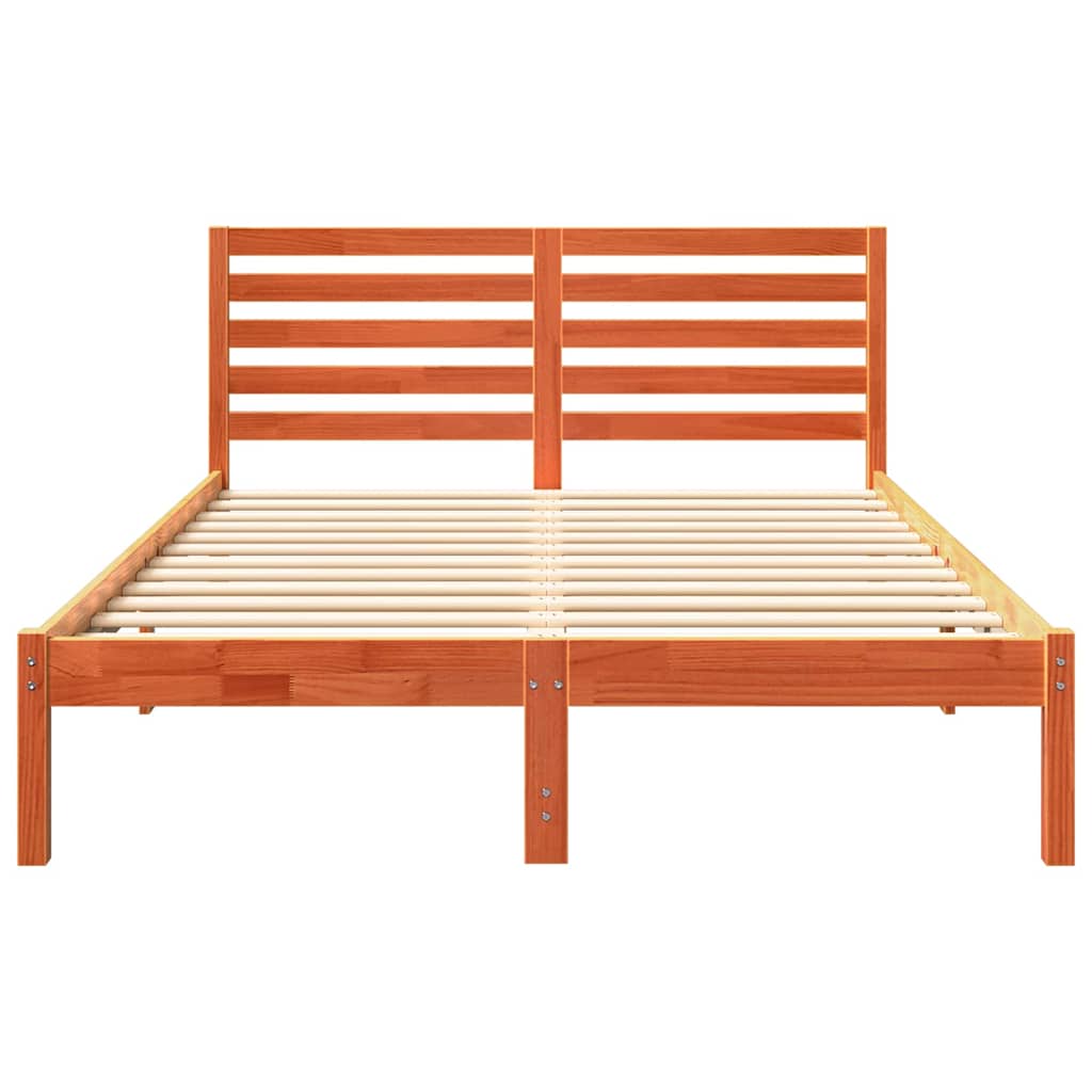 Struttura del letto Marrone cerato 140 x 190 cm Pino massello