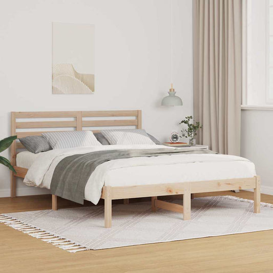 Struttura del letto Marrone 135 x 190 cm Pino massello | homemem39