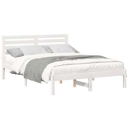 Struttura del letto Bianco 135 x 190 cm Pino massello | homemem39