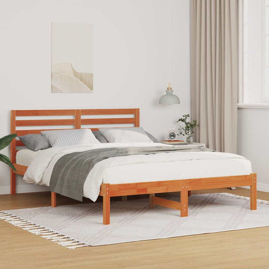 Struttura del letto Marrone cerato 135 x 190 cm Pino massello | homemem39