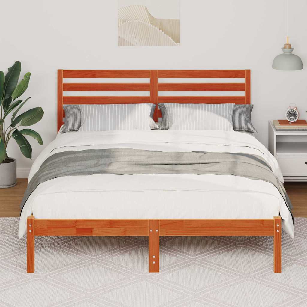 Struttura del letto Marrone cerato 135 x 190 cm Pino massello | homemem39