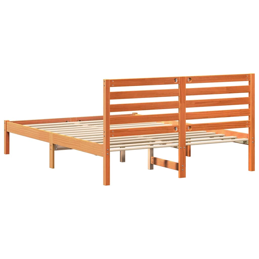Struttura del letto Marrone cerato 135 x 190 cm Pino massello | homemem39