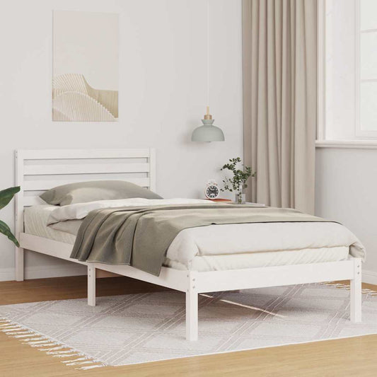 Struttura del letto Bianco 90 x 210 cm Pino massello