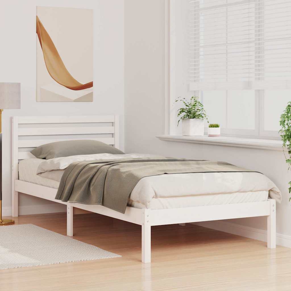 Struttura del letto Bianco 90 x 210 cm Pino massello | homemem39