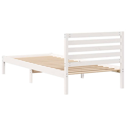 Struttura del letto Bianco 90 x 210 cm Pino massello | homemem39