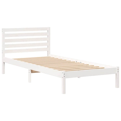 Struttura del letto Bianco 100 x 210 cm Pino massello | homemem39