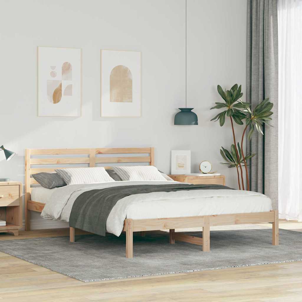 Struttura del letto Marrone 140 x 210 cm Pino massello | homemem39