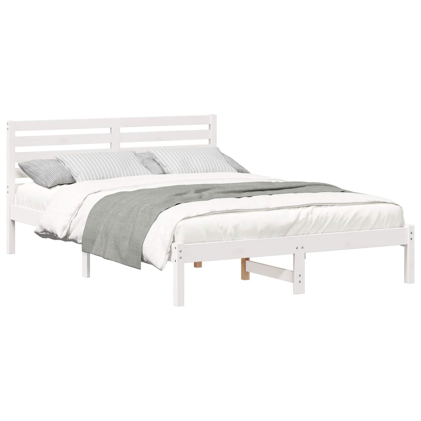 Struttura del letto Bianco 140 x 210 cm Pino massello | homemem39