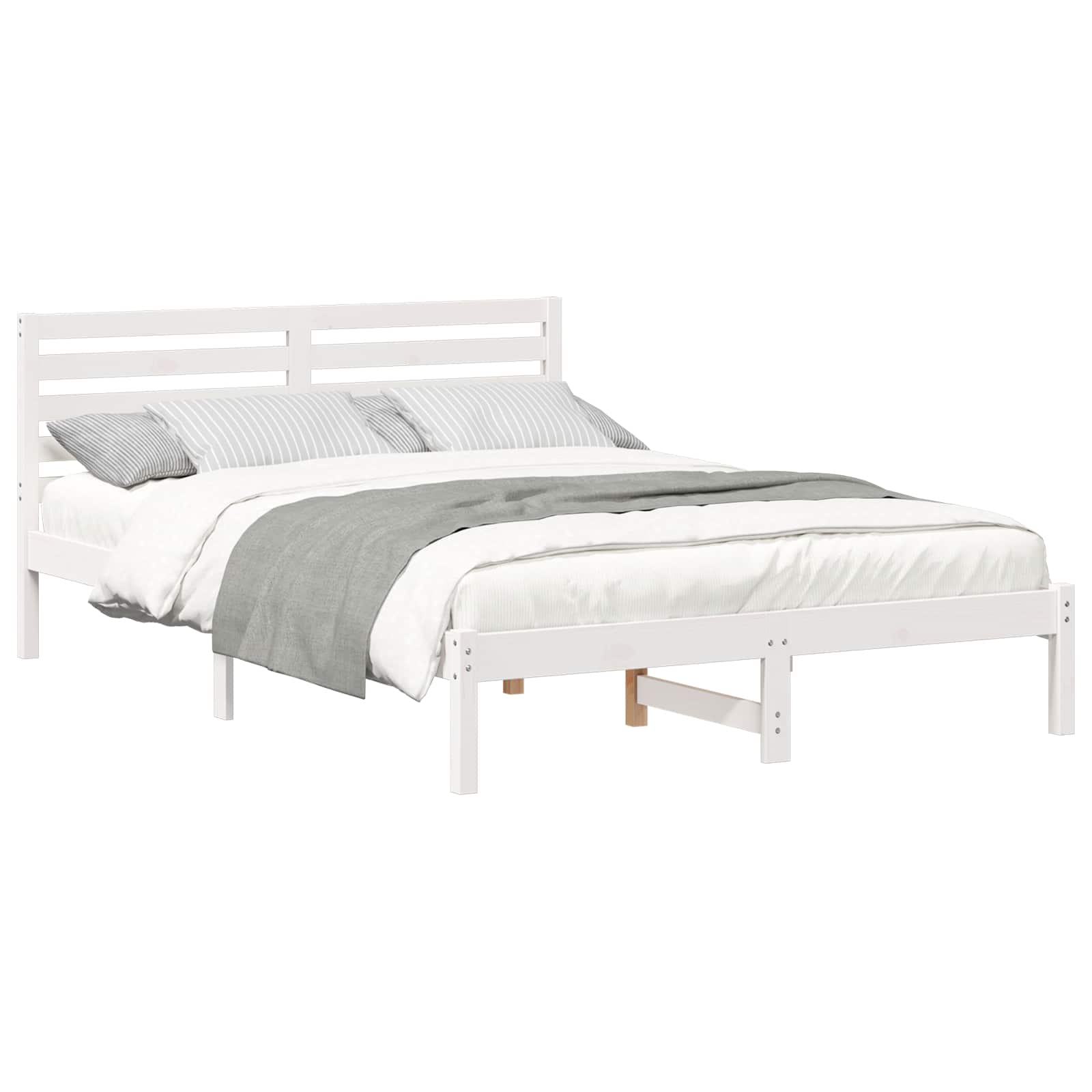 Struttura del letto Bianco 140 x 210 cm Pino massello | homemem39