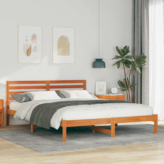Struttura del letto Marrone cerato 160 x 210 cm Pino massello | homemem39