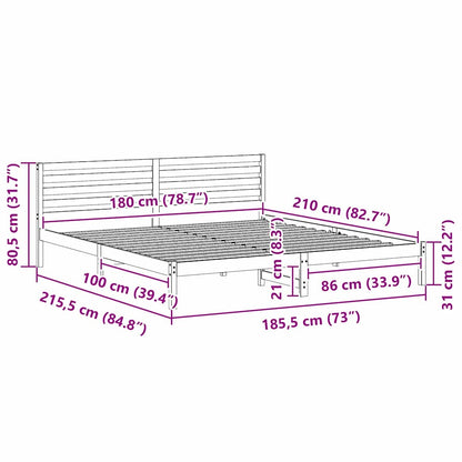 Struttura del letto Bianco 180 x 210 cm Pino massello | homemem39