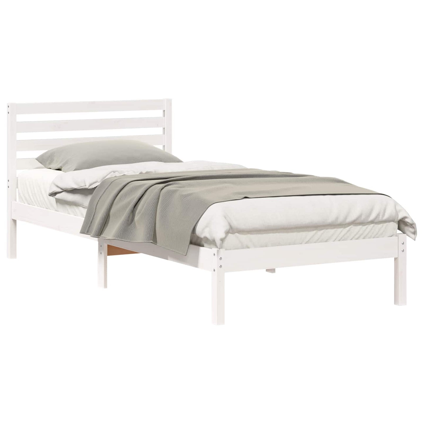 Struttura del letto Bianco 100 x 220 cm Pino massello | homemem39