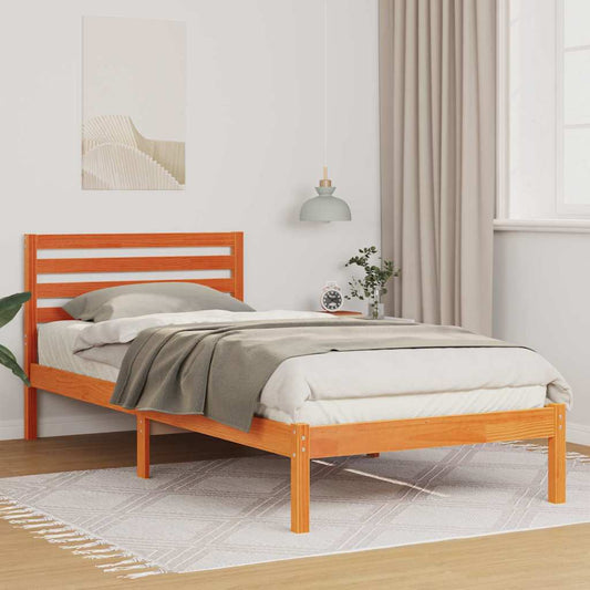 Struttura del letto Marrone cerato 100 x 220 cm Pino massello | homemem39