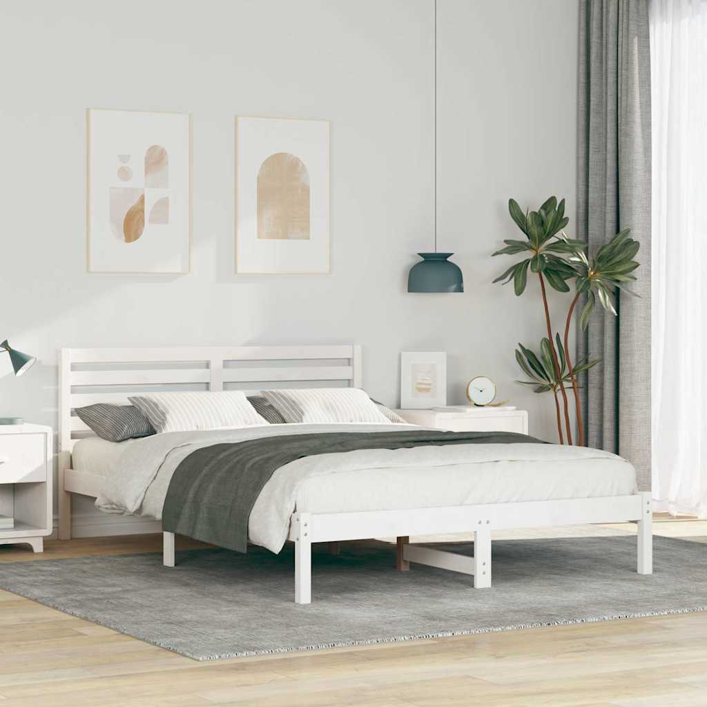 Struttura del letto Bianco 140 x 220 cm Pino massello | homemem39
