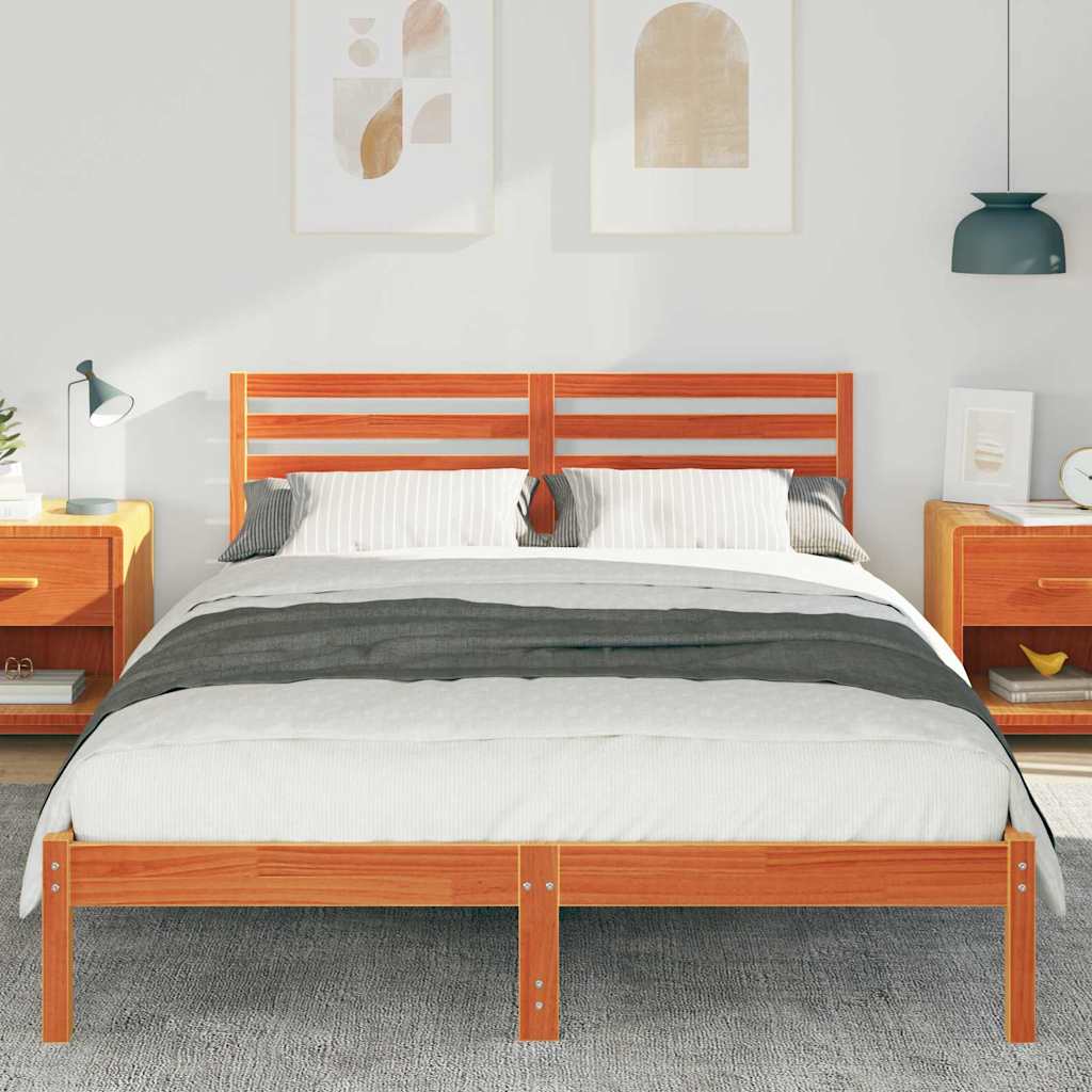 Struttura del letto Marrone cerato 140 x 220 cm Pino massello | homemem39