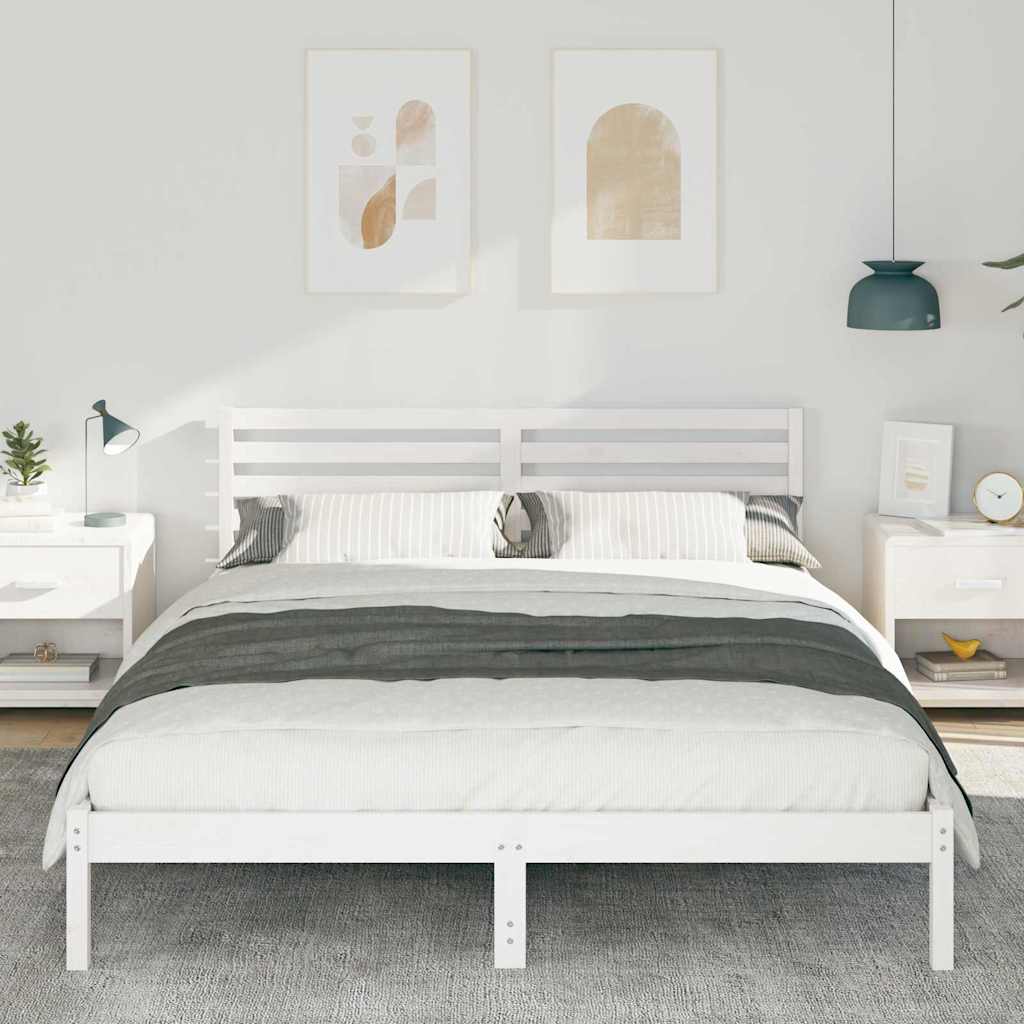 Struttura del letto Bianco 160 x 220 cm Pino massello | homemem39