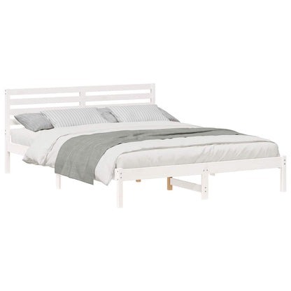 Struttura del letto Bianco 160 x 220 cm Pino massello | homemem39