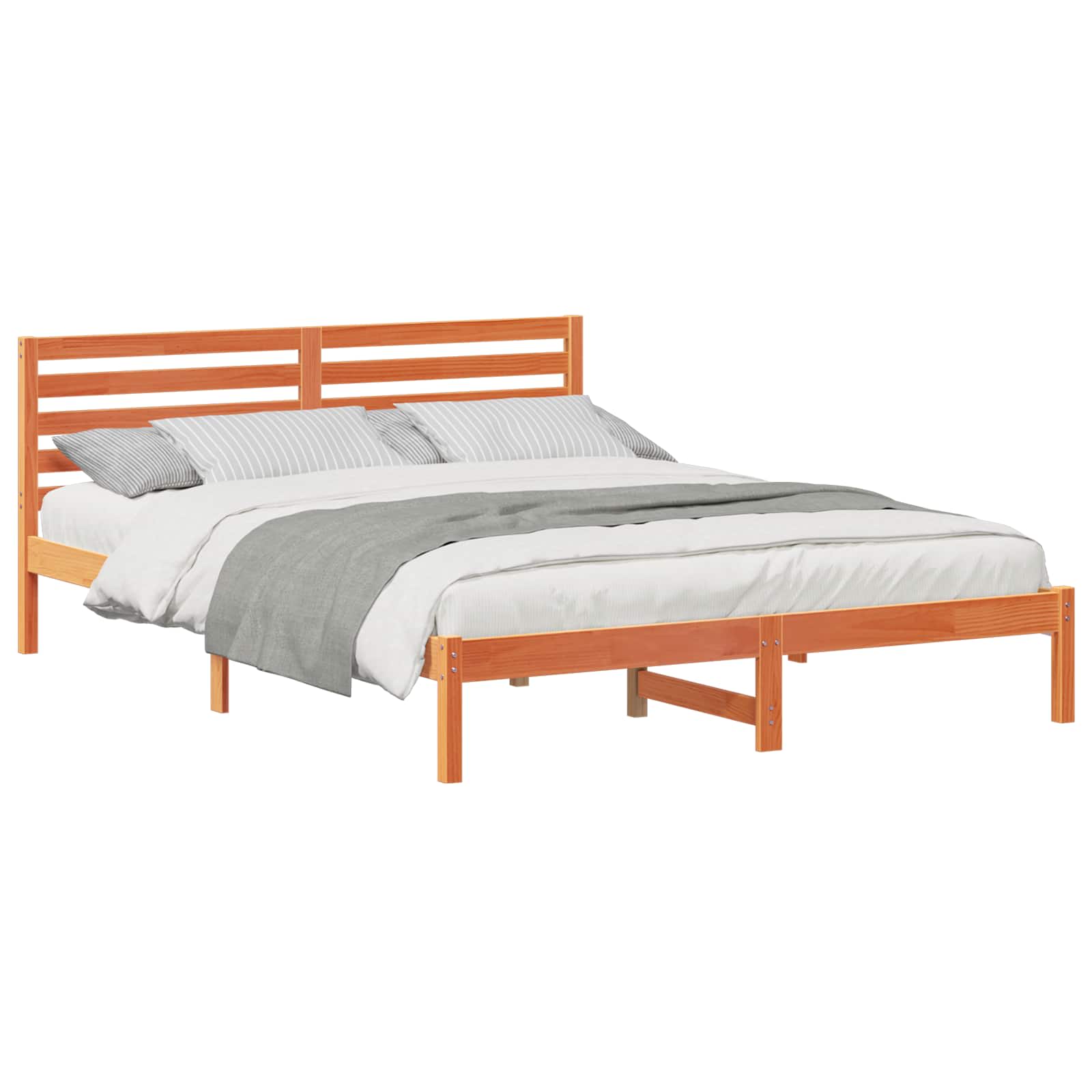Struttura del letto Marrone cerato 160 x 220 cm Pino massello | homemem39