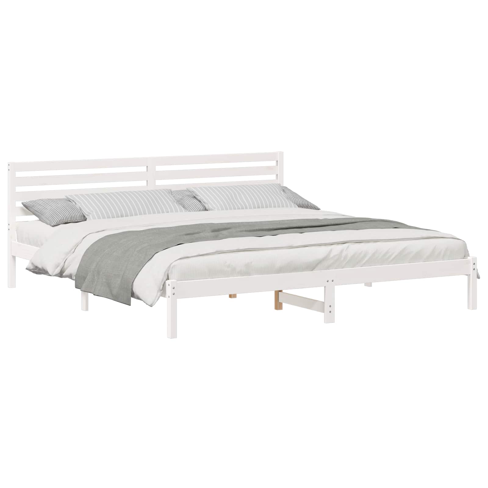 Struttura del letto Bianco 200 x 220 cm Pino massello | homemem39