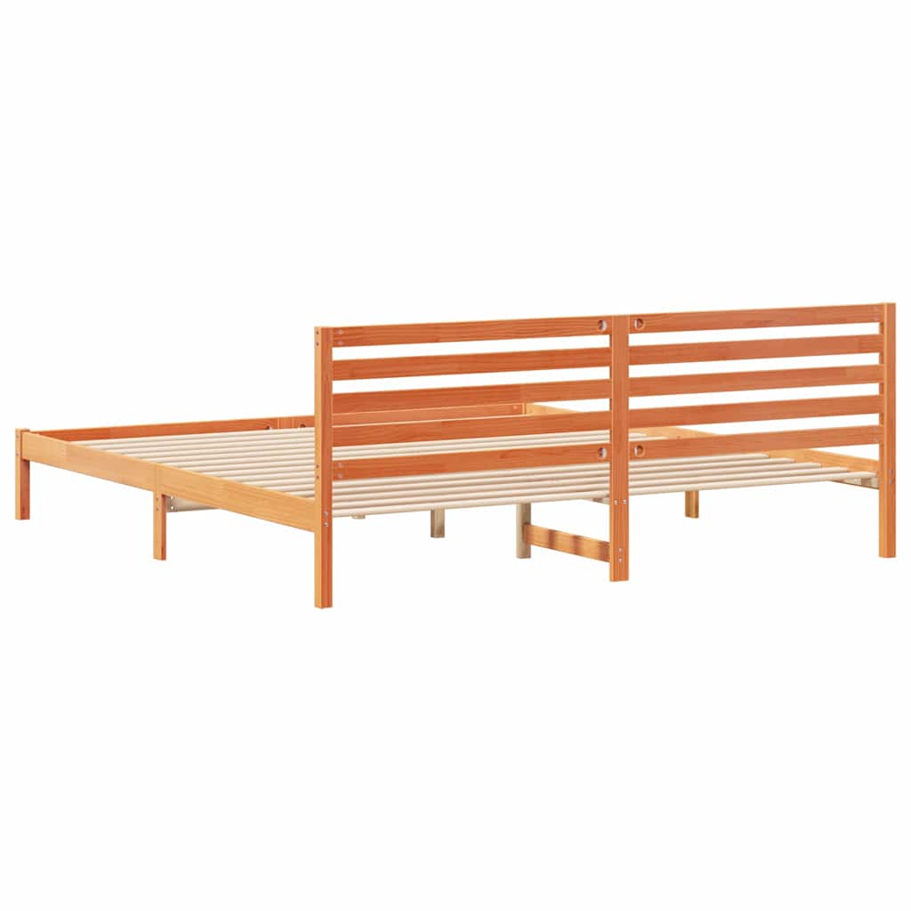 Struttura del letto Marrone cerato 200 x 220 cm Pino massello | homemem39